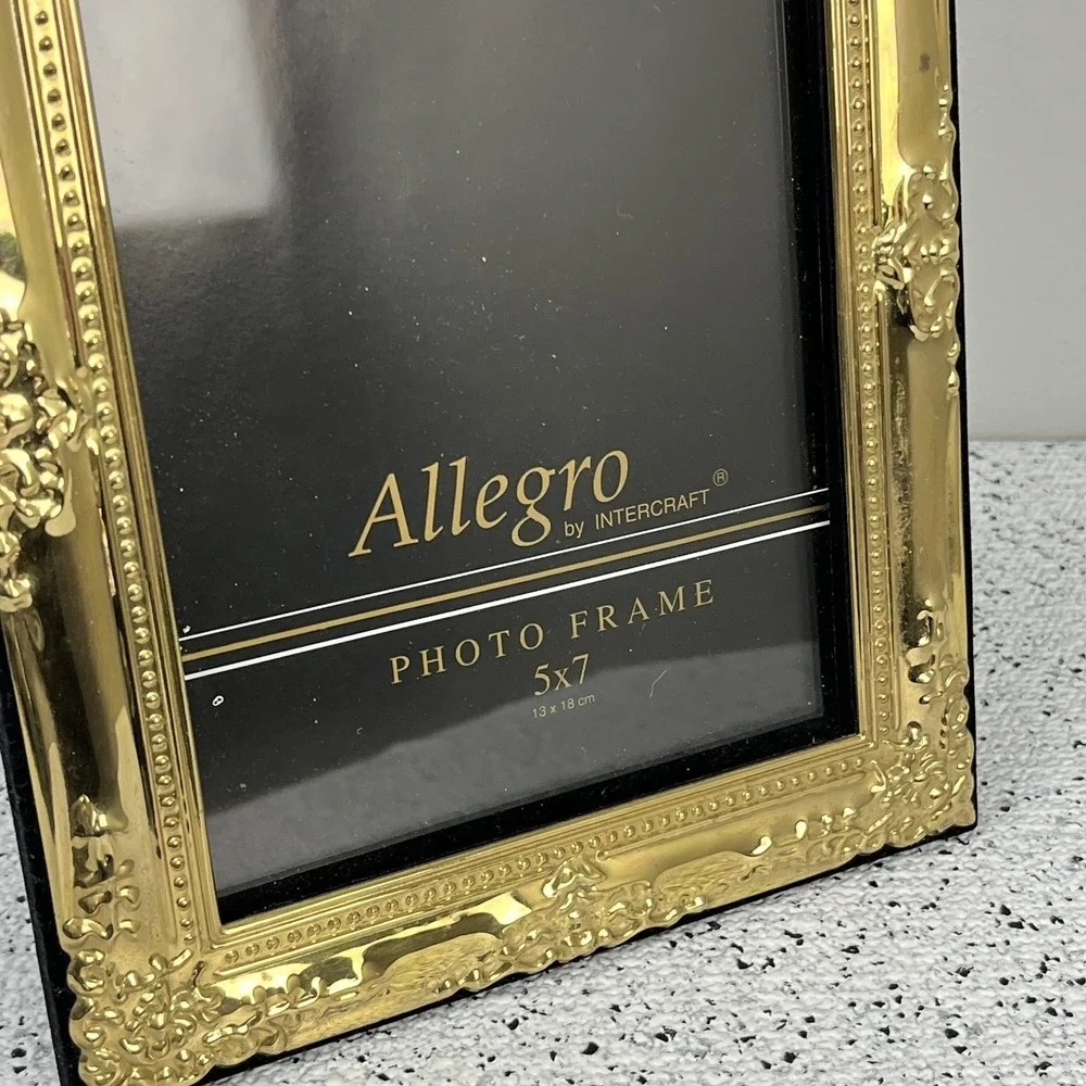 Allegro by Intercraft Gold Tone‎ Picture Photo Frame 5x7 Cottagecore Boho
